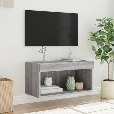 vidaXL Szafka pod TV, z LED, kolor szary dąb sonoma, 60x30x30 cm