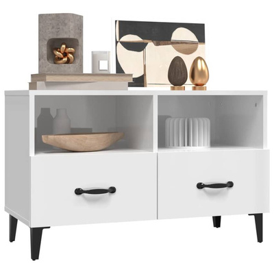 vidaXL Szafka pod TV, biała, wysoki połysk, 80x36x50 cm wariant 6