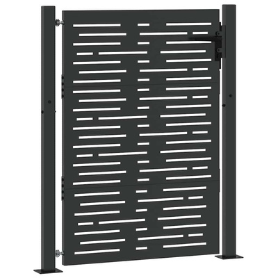 Brama ogrodowa Czarny 110 x 130 cm Stal malowana proszkowo