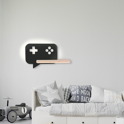 Lampa kinkiet półeczka 5W LED Console Kids czarny z przewodem Candellux 21-19684