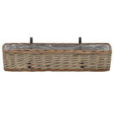 vidaXL Donice balkonowe, 2 szt., wiklina z wyściółką z PE, 80 cm