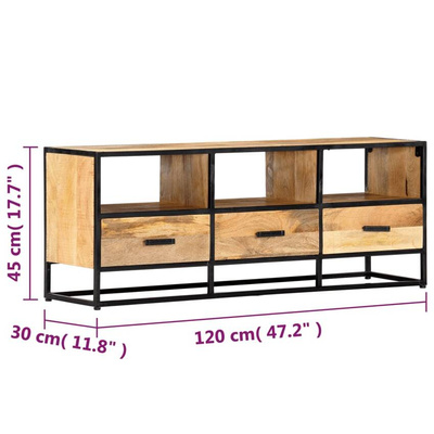 vidaXL Szafka pod TV, 120 x 30 x 45 cm, z litego drewna mango