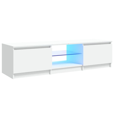 vidaXL Szafka pod TV z oświetleniem LED, biała, 140 x 40 x 35,5 cm