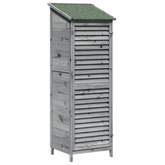 Shed ogrodowy z dachem Szary 59 x 56 x 176 cm Drewno Świerkowe
