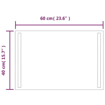 Lustro łazienkowe z LED, 60x40 cm vidaXL
