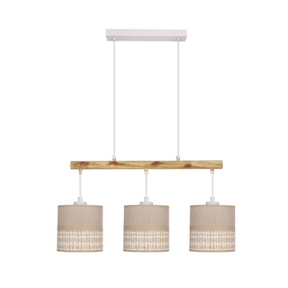 Izotto lampa wisząca biały 3x60W E27 abażur beżowy 33-31594