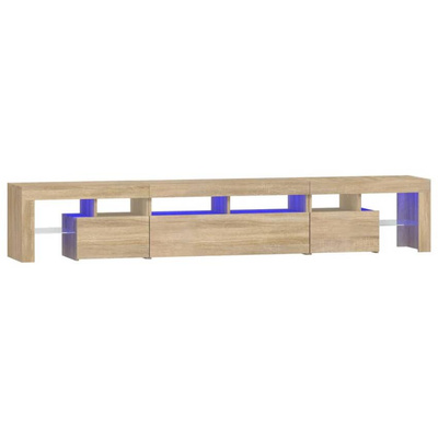 vidaXL Szafka pod TV z oświetleniem LED, dąb sonoma, 230x36,5x40 cm