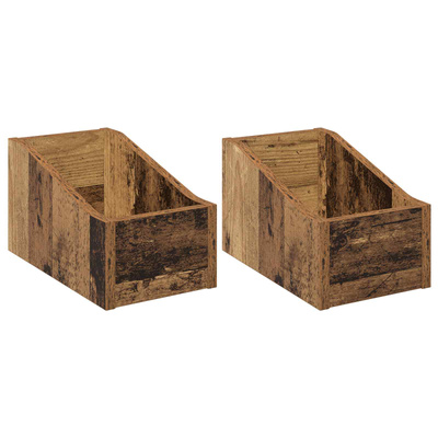 Pudełko na płyty LP 2 szt. Stare drewno 18 x 32 x 18 cm