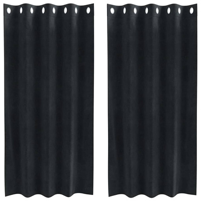 Zasłony zaciemniające 2 pcs Czarny 140 x 175 cm Aksamit
