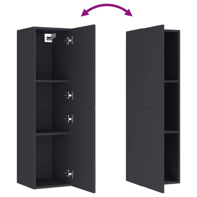 vidaXL Szafki telewizyjne, 2 szt., szare, 30,5x30x110 cm