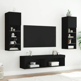 vidaXL Szafka pod TV, z oświetleniem LED, czarna, 60x30x30 cm