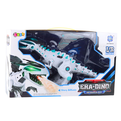 Robot Dinozaur Ze Skrzydłami Zdalnie Sterowany RC Światła Dźwięki Biały