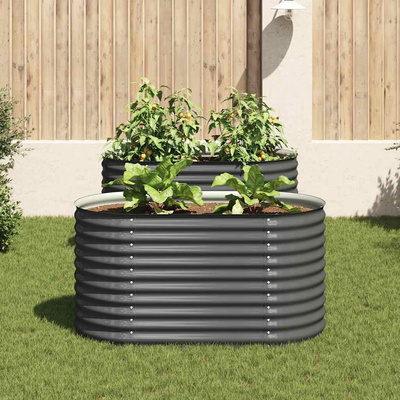 vidaXL Podwyższona donica z galwanizowanej stali, 160x80x81 cm, szara