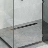 2 w 1 Odwodnienie prysznicowe Czarny 80 cm Stal nierdzewna 304