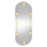 vidaXL Lustro ścienne z LED, 25x60 cm, szklane, owalne