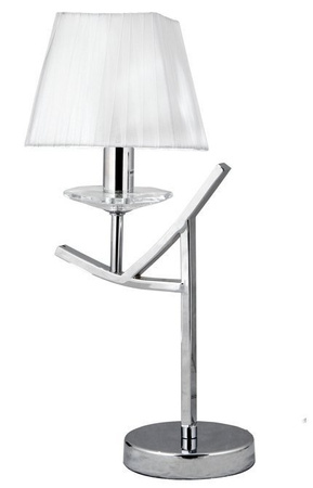 Lampka nocna Valencia biało-srebrna z abażurem E14 Candellux