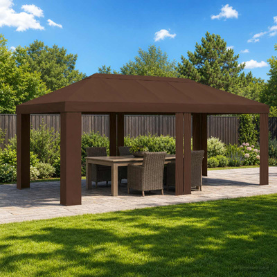 Pokrycie altany 6 x 3 m brązowy Poliester 190 gsm