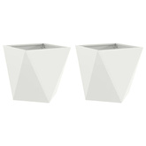 Donica 2 pcs Biały 50 x 50 x 50 cm Stal