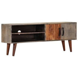 vidaXL Szafka pod TV, szara, 130x30x46 cm, lite surowe drewno mango