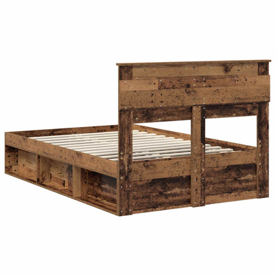 Ramka łóżka Stare drewno 135 x 190 cm Lite drewno sosnowe