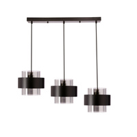 Spiega lampa wisząca czarny 3x60W E27 klosz dymiony