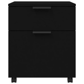 Szafka na dokumenty, na kółkach, czarna, 45x38x54 cm