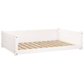 vidaXL Legowisko dla psa, białe, 105,5x75,5x28 cm, lite drewno sosnowe