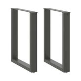 Nogi do stołu jadalnego w kształcie litery U 2 szt. Antracyt 60x(72-73) cm Stal