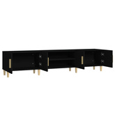 vidaXL Szafka pod TV, czarna, 180x31,5x40 cm, materiał drewnopochodny