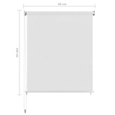 vidaXL Roleta zewnętrzna, biała, 60x140 cm, HDPE