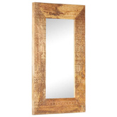 vidaXL Lustro w ręcznie rzeźbionej ramie, 80x50x2,5 cm, drewno mango