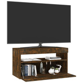 vidaXL Szafka pod TV z oświetleniem LED, przydymiony dąb, 75x35x40 cm