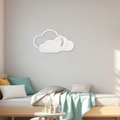 Lampa sufitowa LED Chmurki plafon 24W 2800–6500K  z pilotem biały klosz regulacja barwy światła pokój dziecięcy salon