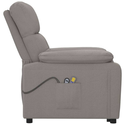 vidaXL Elektryczny fotel masujący, taupe, tkanina