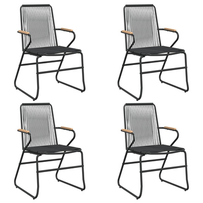 5-częściowy zestaw mebli ogrodowych, czarny, rattan PVC