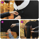 Koc dla Koni Czarny 85 cm Polarowy fleece