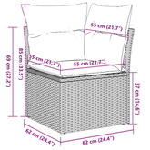 7-cz. zestaw wypoczynkowy do ogrodu, z poduszkami, czarny