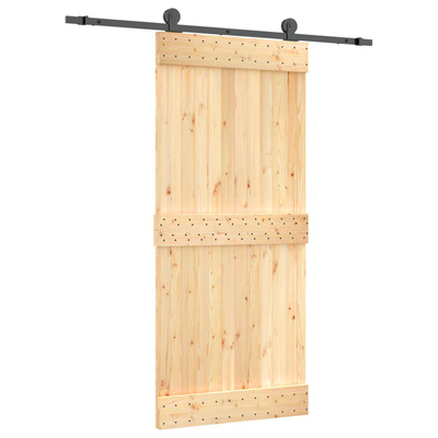 Drzwi przesuwne Naturalny i czarny 90 x 210 cm