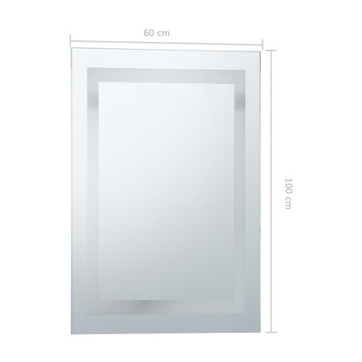 vidaXL Ścienne lustro łazienkowe z LED i czujnikiem dotyku, 60x100 cm