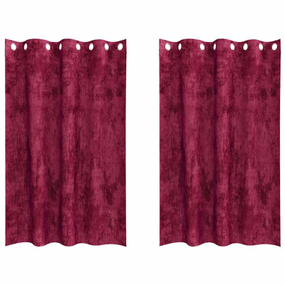 Zasłony z weluru 2 pcs Czerwone wino 175 x 140 cm Aksamit