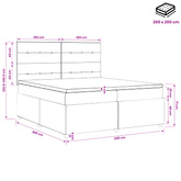 Łóżko z box spring LED z materacem niebieski 200 x 200 cm