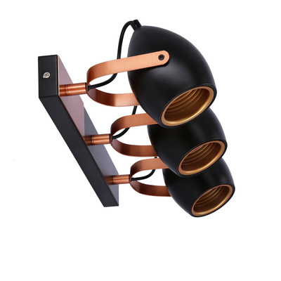 Lampa czarno-miedziana regulowana spot E14 3x40W Anica 93-82589