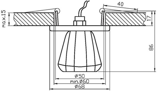 Oprawa stropowa candellux sk-32 ch g4 chrom opr. strop. stała kryształ 20w g4 lejek