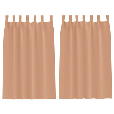Firany blackout z kółkami 2 pcs Jasny Brąz 175 x 140 cm