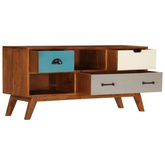 vidaXL Szafka pod TV z 3 szufladami, 110x35x50 cm, drewno akacjowe
