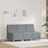 Modułowa sofa bez podłokietników 3 szt. Jasnoszary tkanina