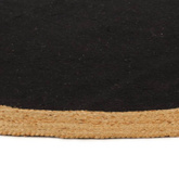 vidaXL Pleciony dywan, czarno-naturalny, 120cm, juta, bawełna, okrągły