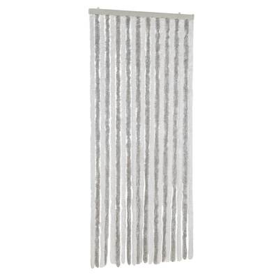 Zasłona przeciwko owadom, jasnoszaro-biała, 90x220 cm, szenil