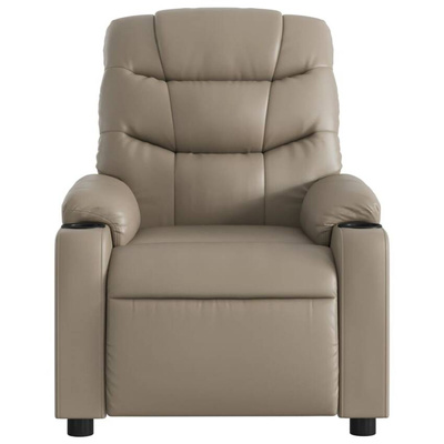 vidaXL Rozkładany fotel masujący, elektryczny, cappuccino, ekoskóra model standard