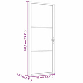 vidaXL Drzwi wewnętrzne, 83x201,5 cm, czarne, szkło ESG i aluminium